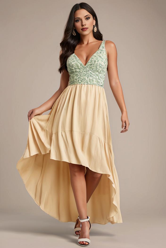 plus size sequin high low deep v neck tulle evening dresses 147002