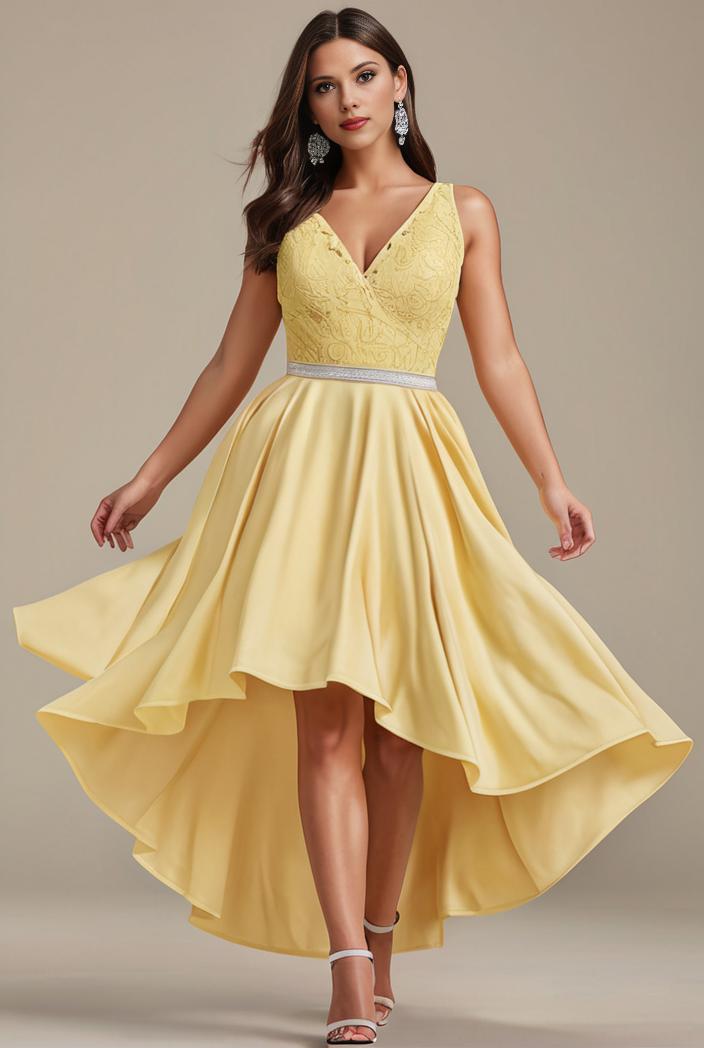 plus size sequin high low deep v neck tulle evening dresses 147004