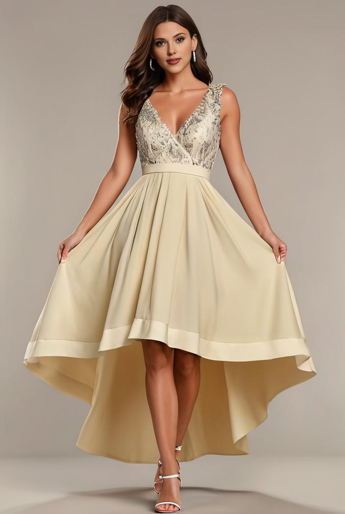 plus size sequin high low deep v neck tulle evening dresses 147006