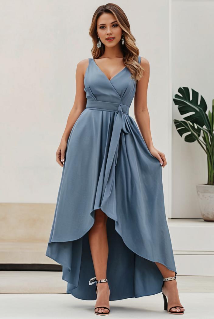 plus size sequin high low deep v neck tulle evening dresses 147028