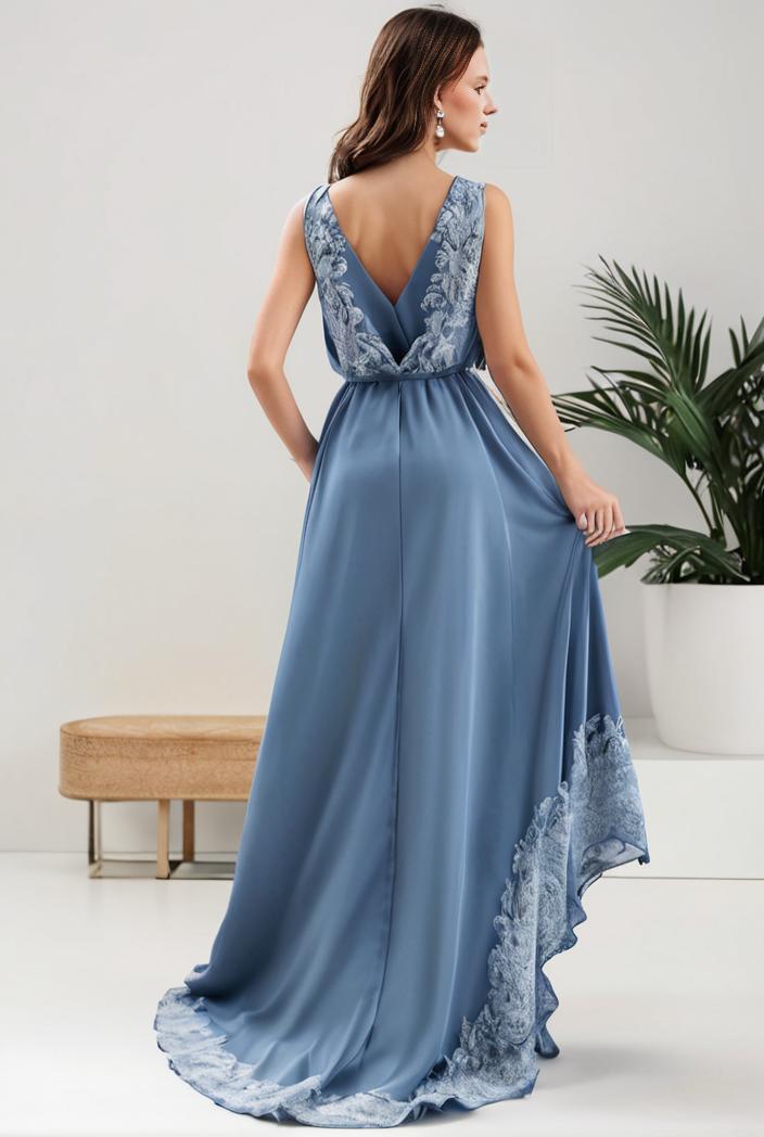 plus size sequin high low deep v neck tulle evening dresses 147031