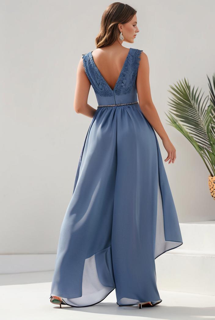 plus size sequin high low deep v neck tulle evening dresses 147038