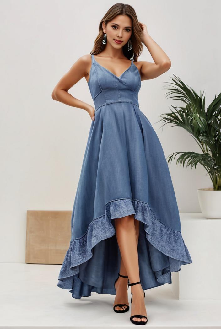 plus size sequin high low deep v neck tulle evening dresses 147039