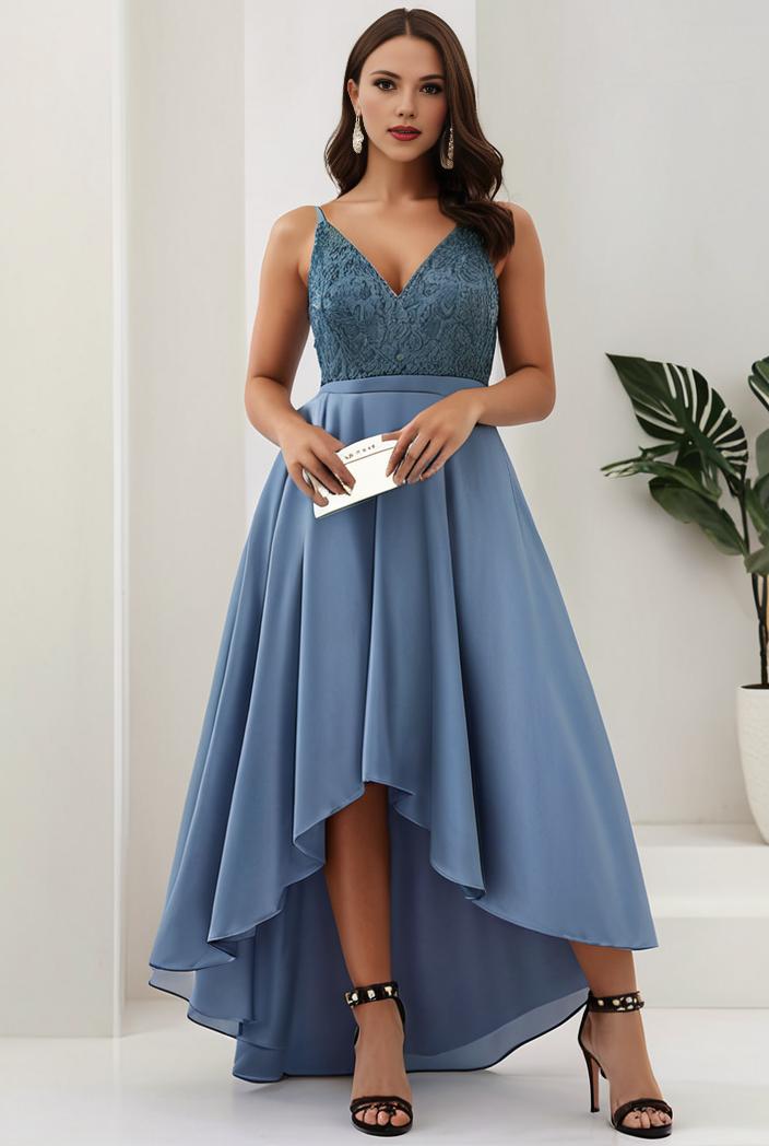 plus size sequin high low deep v neck tulle evening dresses 147048