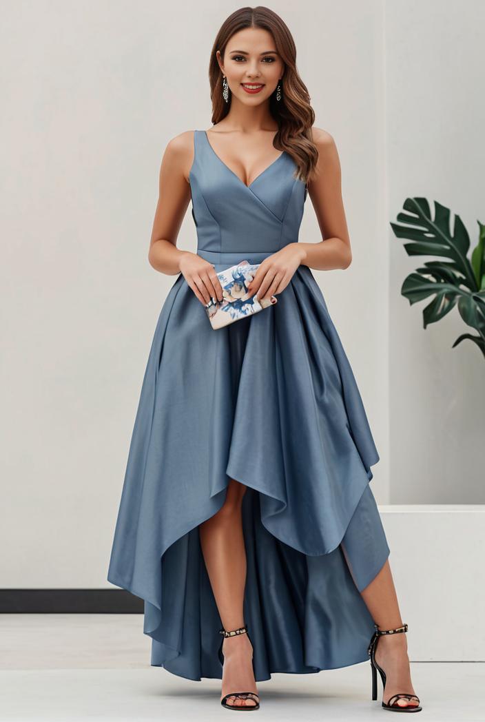 plus size sequin high low deep v neck tulle evening dresses 147052