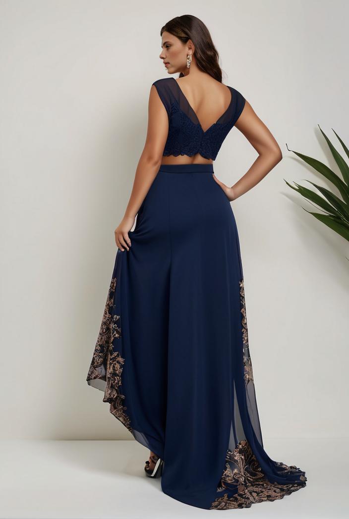 plus size sequin high low deep v neck tulle evening dresses 147059