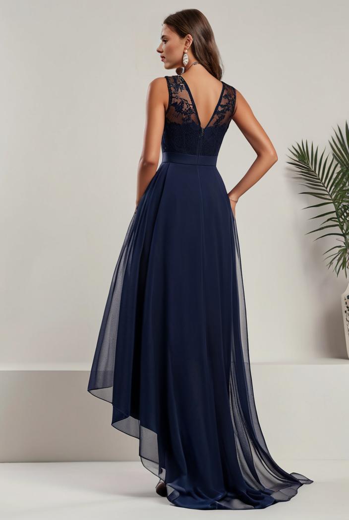 plus size sequin high low deep v neck tulle evening dresses 147062