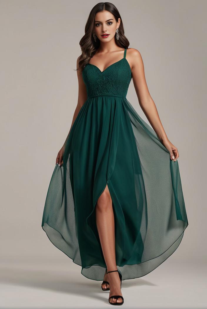sequin bodice tulle high low evening dress with ribbon waist 120237