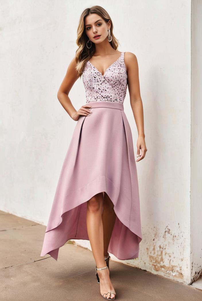 sequin bodice tulle high low evening dress with ribbon waist 120247