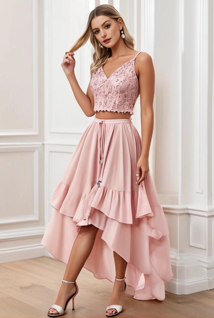 sequin bodice tulle high low evening dress with ribbon waist 120257