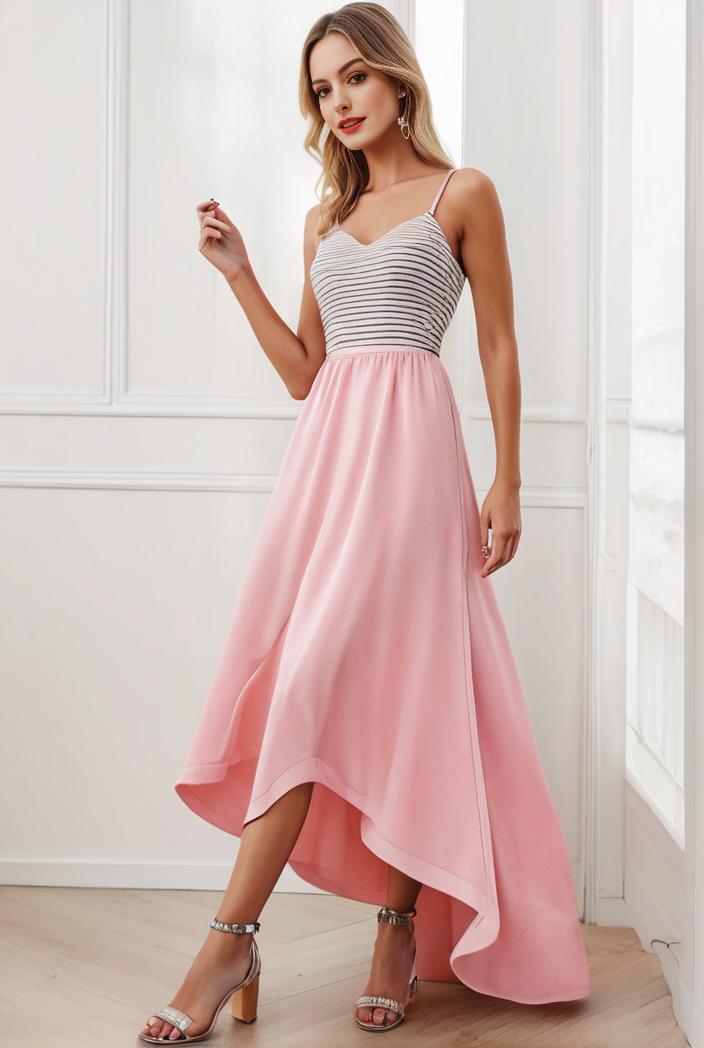 sequin bodice tulle high low evening dress with ribbon waist 120259