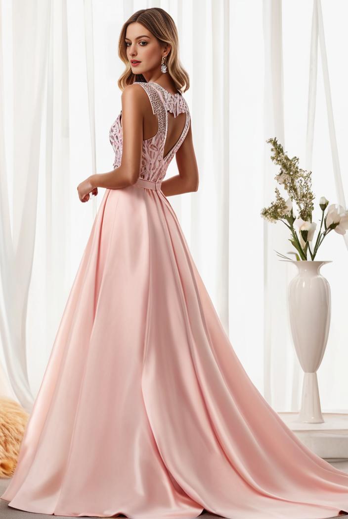 sequin bodice tulle high low evening dress with ribbon waist 120283