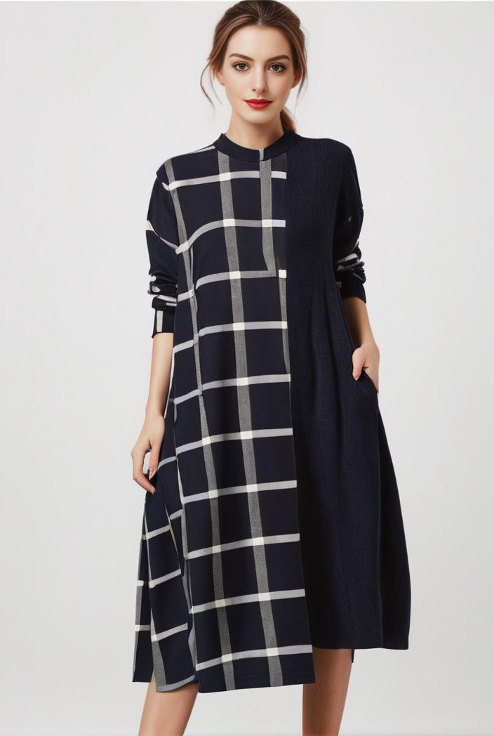 size curve dresses plus size loose elegant floral pattern stitching midi dress 122220