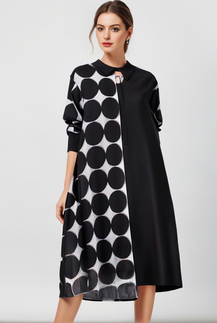 size curve dresses plus size loose elegant floral pattern stitching midi dress 122221