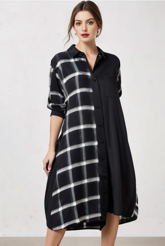 size curve dresses plus size loose elegant floral pattern stitching midi dress 122225