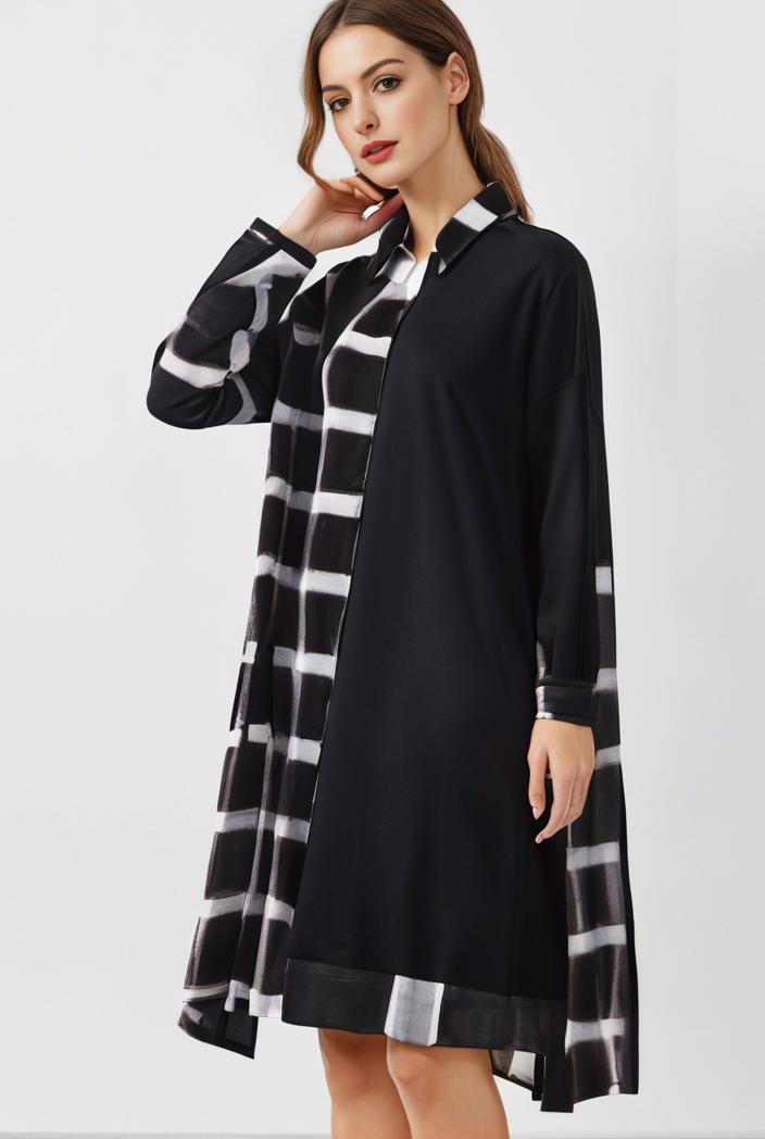 size curve dresses plus size loose elegant floral pattern stitching midi dress 122229