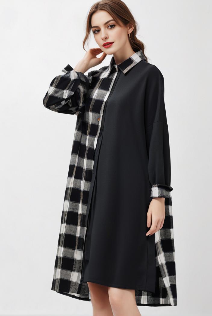 size curve dresses plus size loose elegant floral pattern stitching midi dress 122230