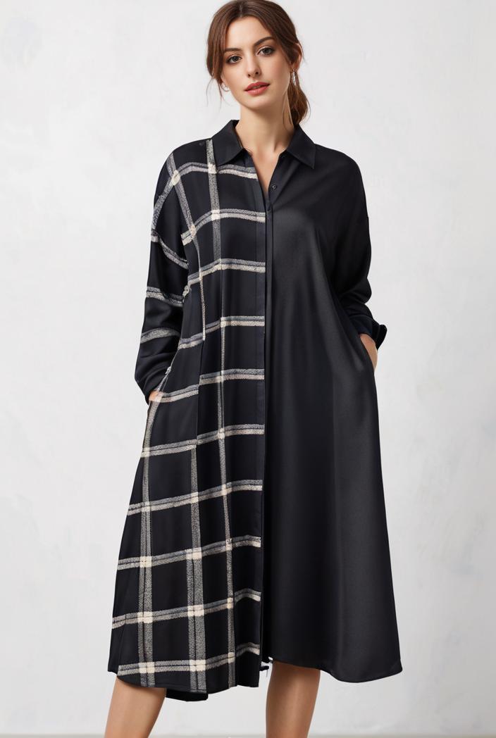 size curve dresses plus size loose elegant floral pattern stitching midi dress 122238