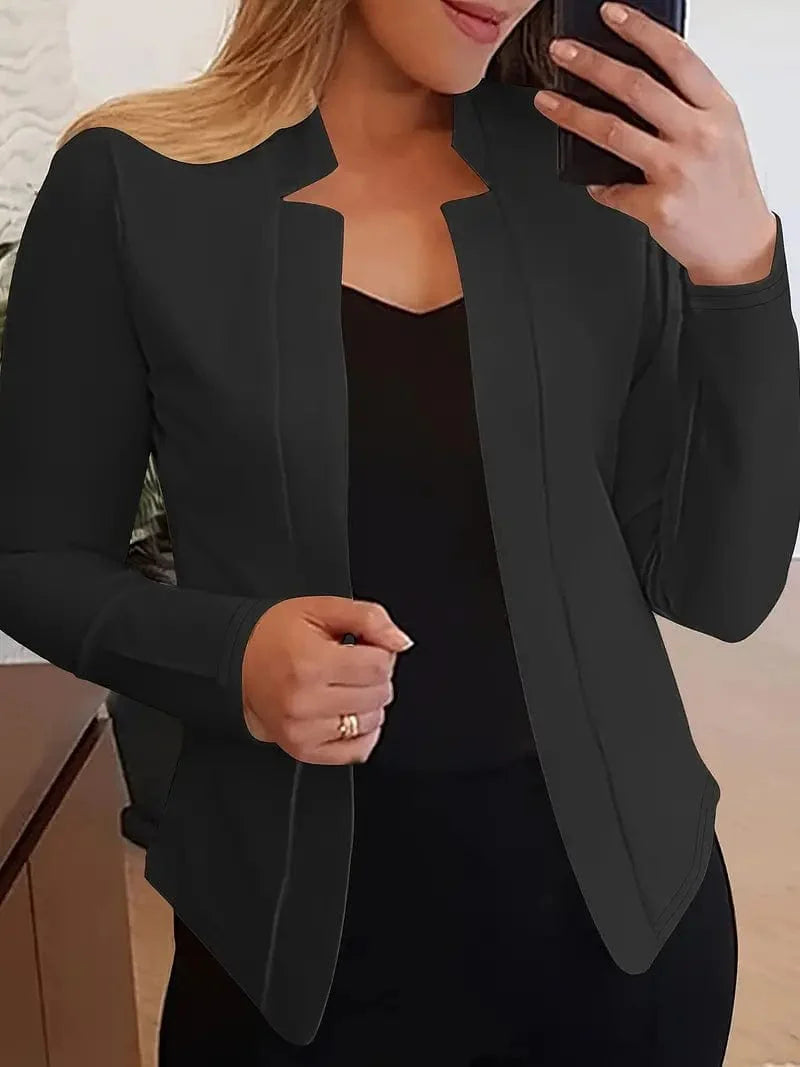 Sophisticated Long Sleeve Slim Fit Blazer for Women's Work Attire