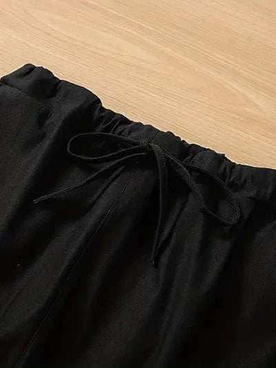 Solid Drawstring Cargo Pants for Y2K, Elastic Waist Casual Trousers With Pockets, Women's Clothing