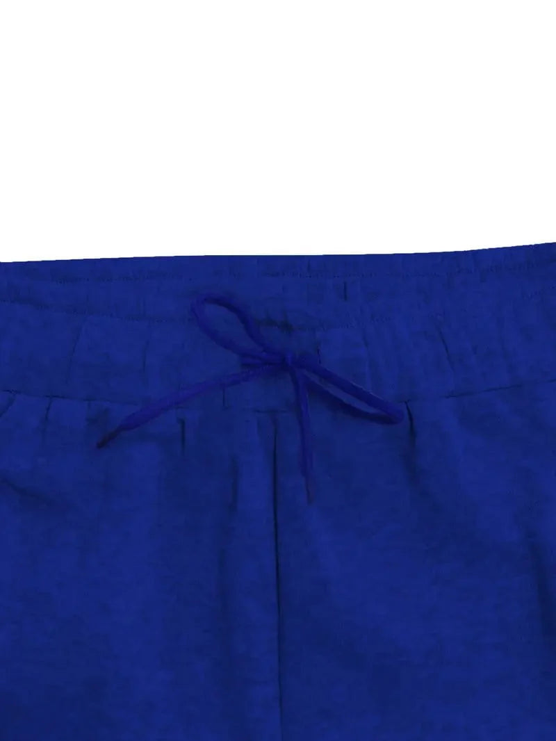 Ruched Solid Pants, Long-Length Casual Drawstring Bottoms, Women's Apparel