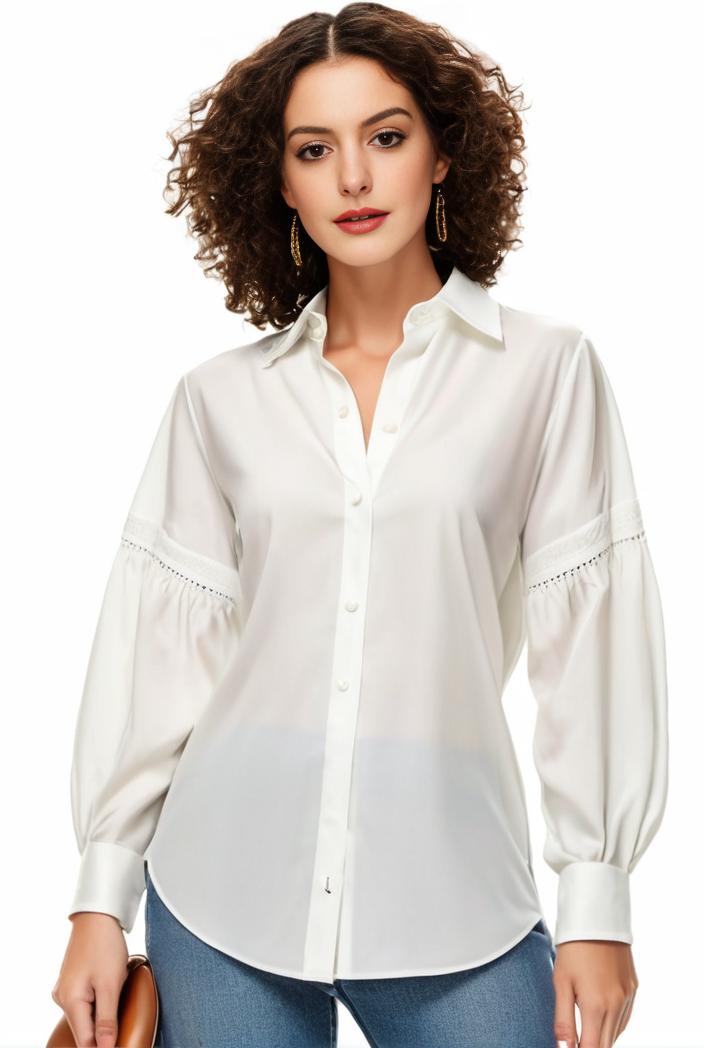 plus size casual blouse women s plus solid button up lantern sleeve turn down collar nipped waist blouse 134716