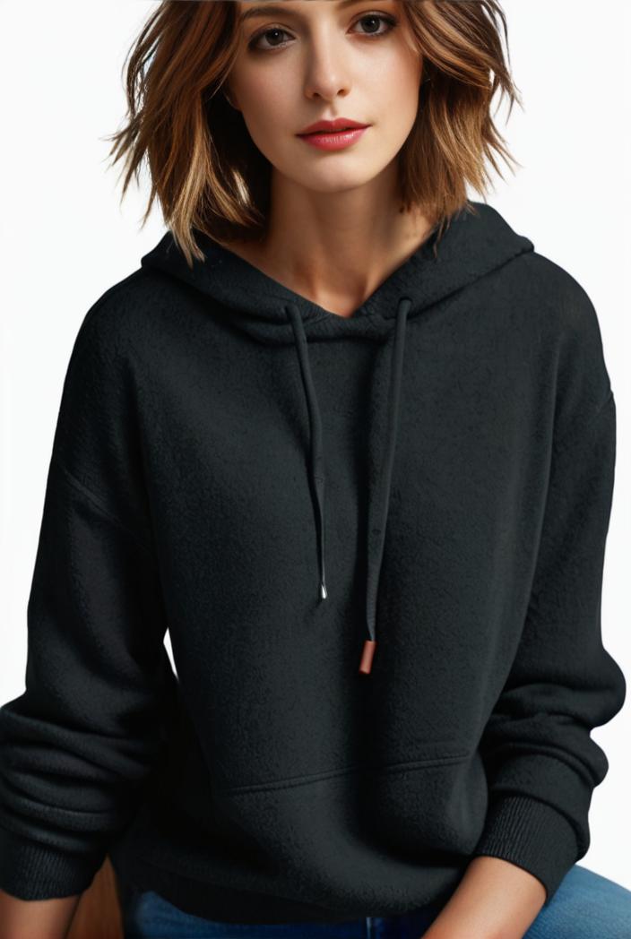 plus size casual hoodie women s plus solid ribbed long sleeve slight stretch hoodie drawstring sweatshirt 134755