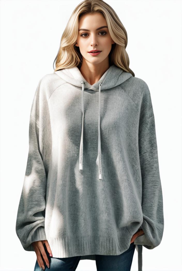 plus size casual hoodie women s plus solid ribbed long sleeve slight stretch hoodie drawstring sweatshirt 134785