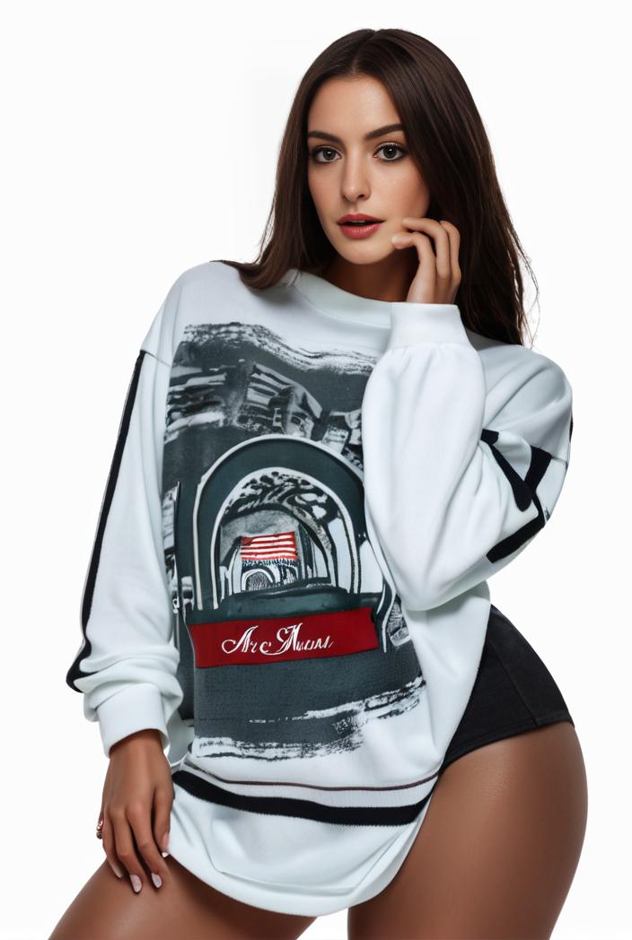 plus size casual sweatshirt women s plus graphic letter print long sleeve round neck slight stretch sweatshirt 134816