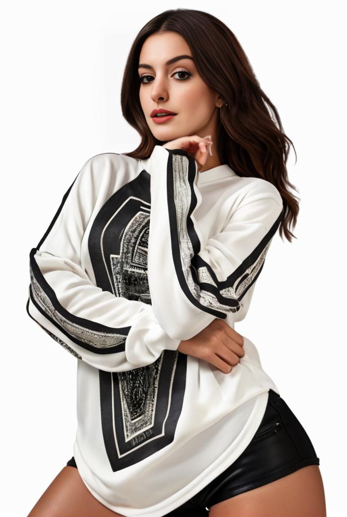 plus size casual sweatshirt women s plus graphic letter print long sleeve round neck slight stretch sweatshirt 134823