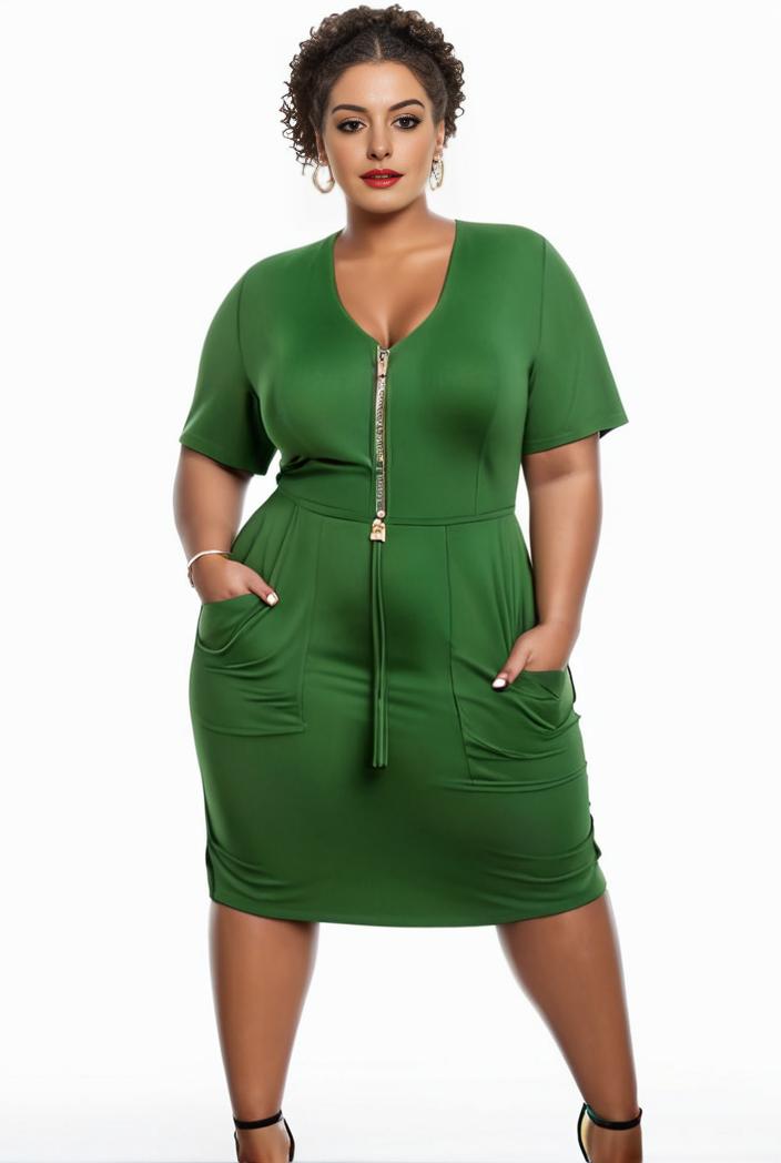 plus size faith letter print short sleeve midi dress with pockets women s plus slight stretch casual dress 135063