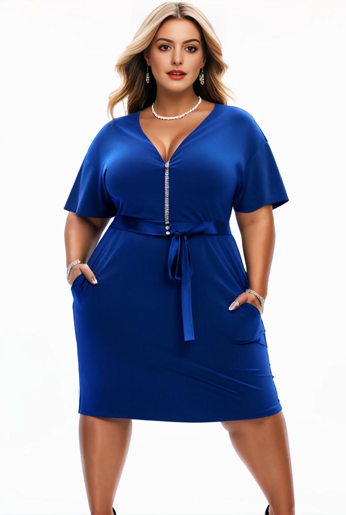 plus size faith letter print short sleeve midi dress with pockets women s plus slight stretch casual dress 135081