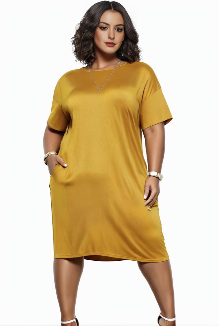 plus size faith letter print short sleeve midi dress with pockets women s plus slight stretch casual dress 135083