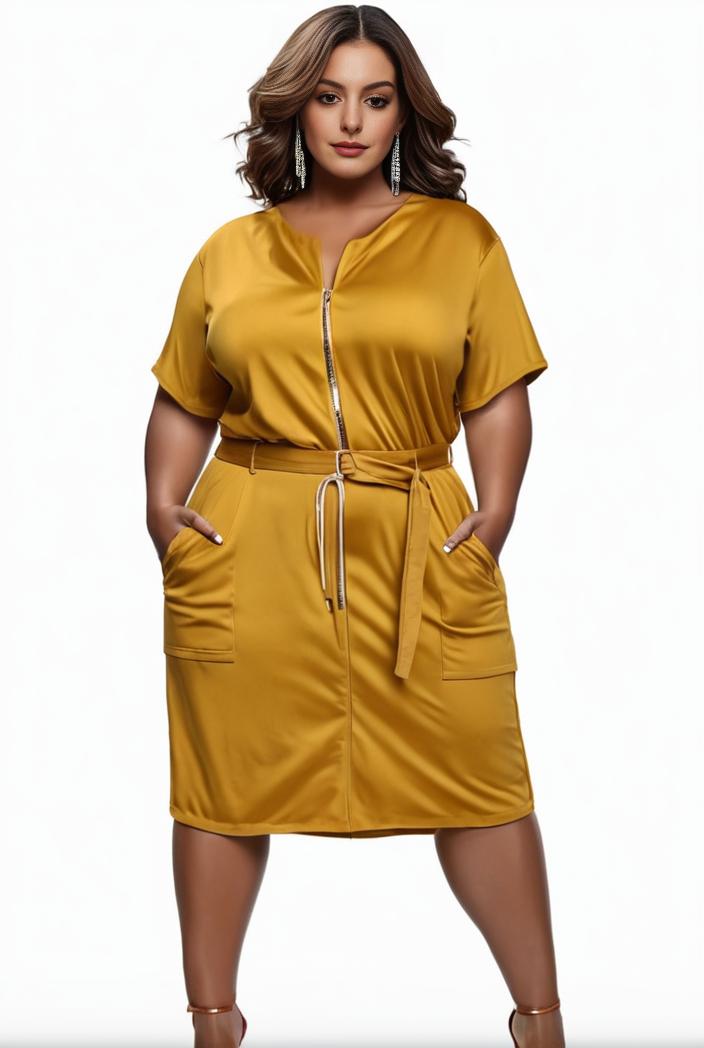plus size faith letter print short sleeve midi dress with pockets women s plus slight stretch casual dress 135085