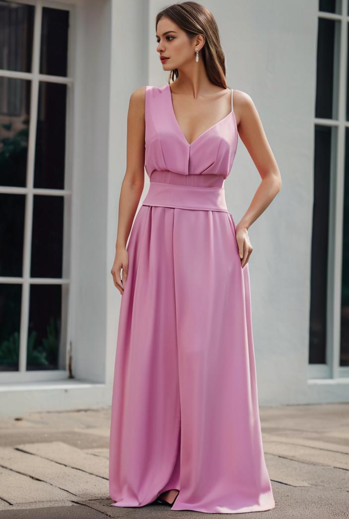 plus size shiny v neck side slit formal evening dress 137278