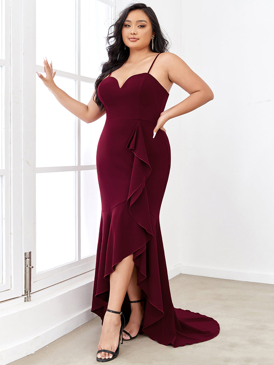 Elegant Plus Size Evening Gown with Sweetheart Neckline and Fishtail Hem