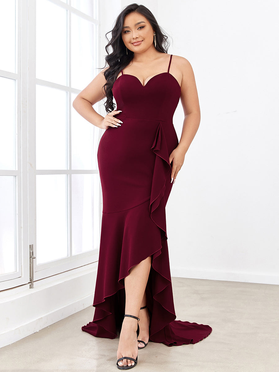 Elegant Plus Size Evening Gown with Sweetheart Neckline and Fishtail Hem
