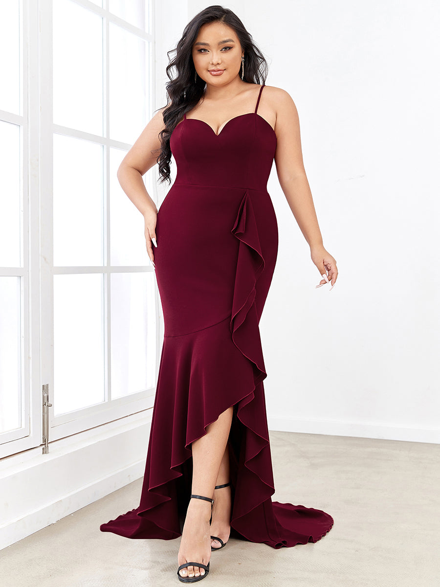 Elegant Plus Size Evening Gown with Sweetheart Neckline and Fishtail Hem