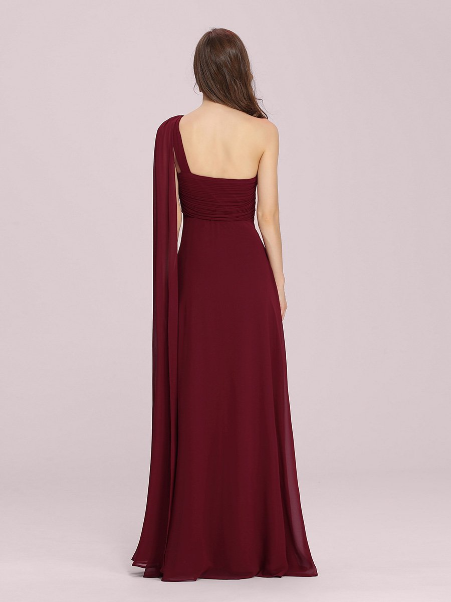 Elegant One Shoulder Chiffon Ruffles Evening Gown