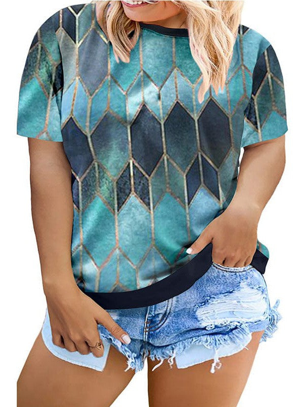 Women's Plus Size Tie-Dye Casual T-shirt