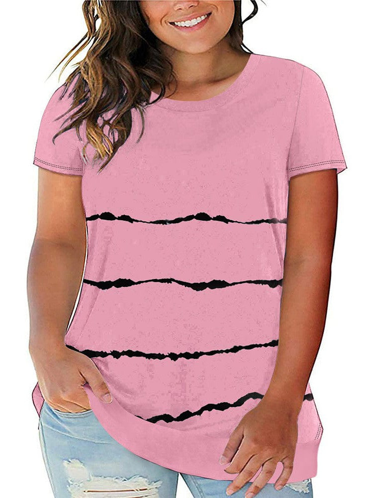 Women's Plus Size Tie-Dye Casual T-shirt