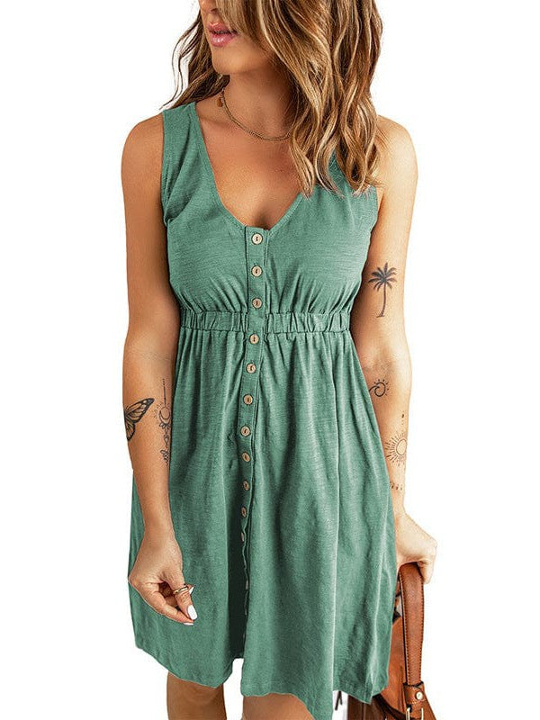 Off-Shoulder Sleeveless A-line Short Skirt in Various Colors