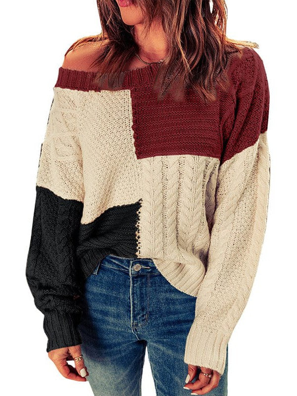 Women's Casual Round Neck Sweater - Long Sleeve Knit Top