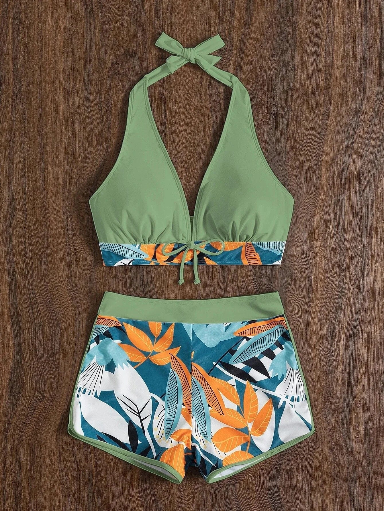 New Women's Bikini Sexy Split High Waist Swimsuit Lace Printed Solid Color Swimwear Women Bathing Suit