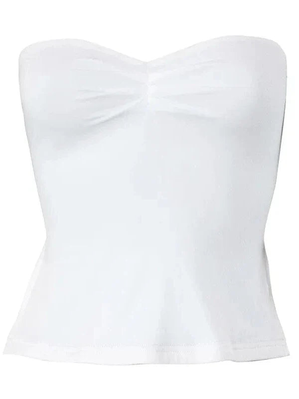 Vintage Square Neck Slit Hem Backless Cropped Tank Top