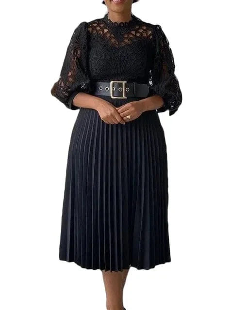 African Dashiki Dress Pleated Office V neck Kanga Clothing Bazin Abaya Midi Long Maxi Robe Gowns Ankara Sexy Rich Evening Party
