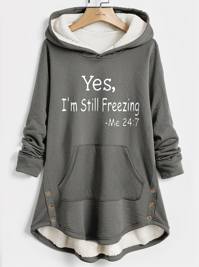 Warm & Stylish Sherpa Fleece Lined Women's Hoodie Sweatshirt