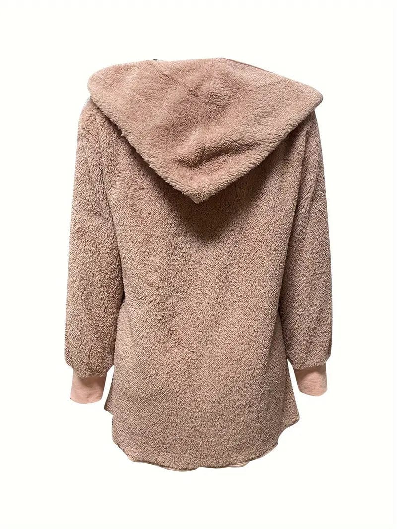 Cozy Hooded Teddy Coat for Fall & Winter, Women's Outerwear