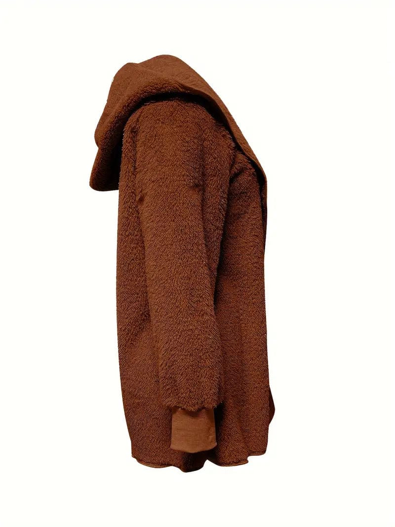 Cozy Hooded Teddy Coat for Fall & Winter, Women's Outerwear