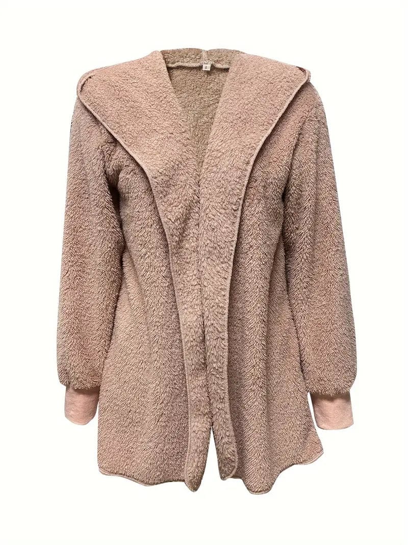 Cozy Hooded Teddy Coat for Fall & Winter, Women's Outerwear